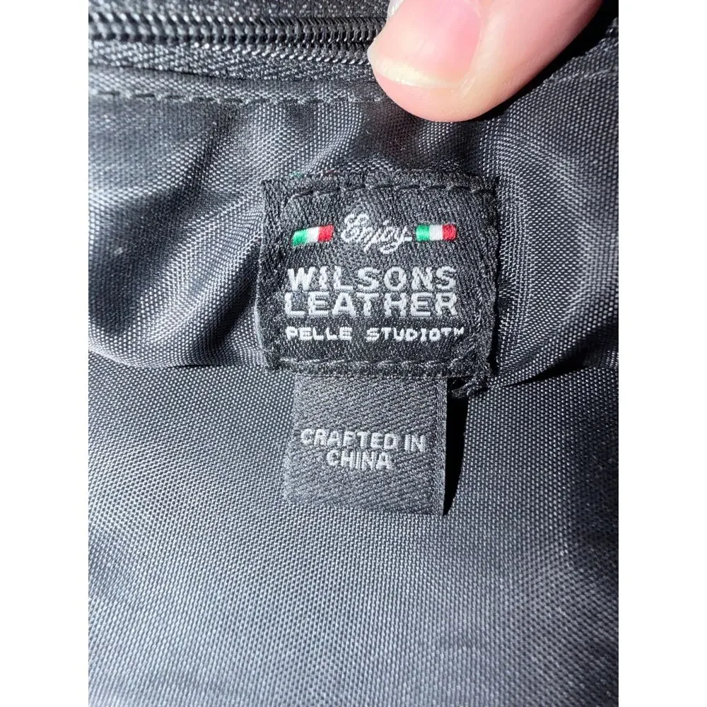 Vintage Wilson’s leather black leather mini backpack bag pockets pelle studio